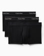 Calvin Klein Low Rise Trunk 3PK Icon Cotton Stretch - Erkek B-White/Heavenly Iris Logo/B-White