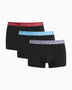 Calvin Klein Low Rise Trunk 3PK Icon Cotton Stretch - Erkek B-White/Heavenly Iris Logo/B-White