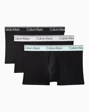 Calvin Klein Low Rise Trunk 3PK Microfiber Stretch - Erkek Black Bodies w/ Black/Light Cast/Fe