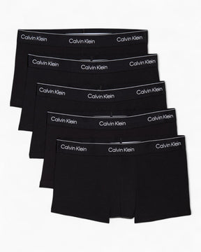 Calvin Klein Low Rise Trunk 5PK Icon Cotton Stretch - Erkek Black W/Black Wb