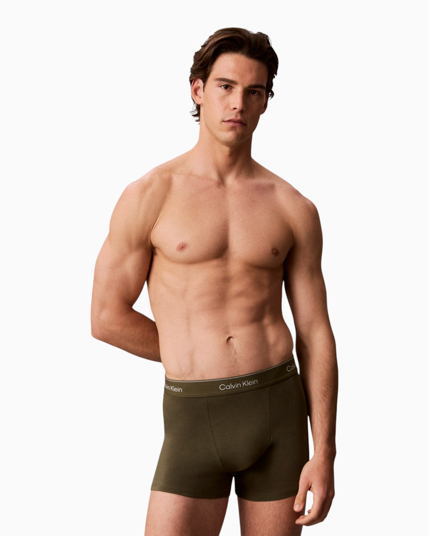 Calvin Klein Relaxed Trunks 3PK Icon Cotton Stretch - Erkek