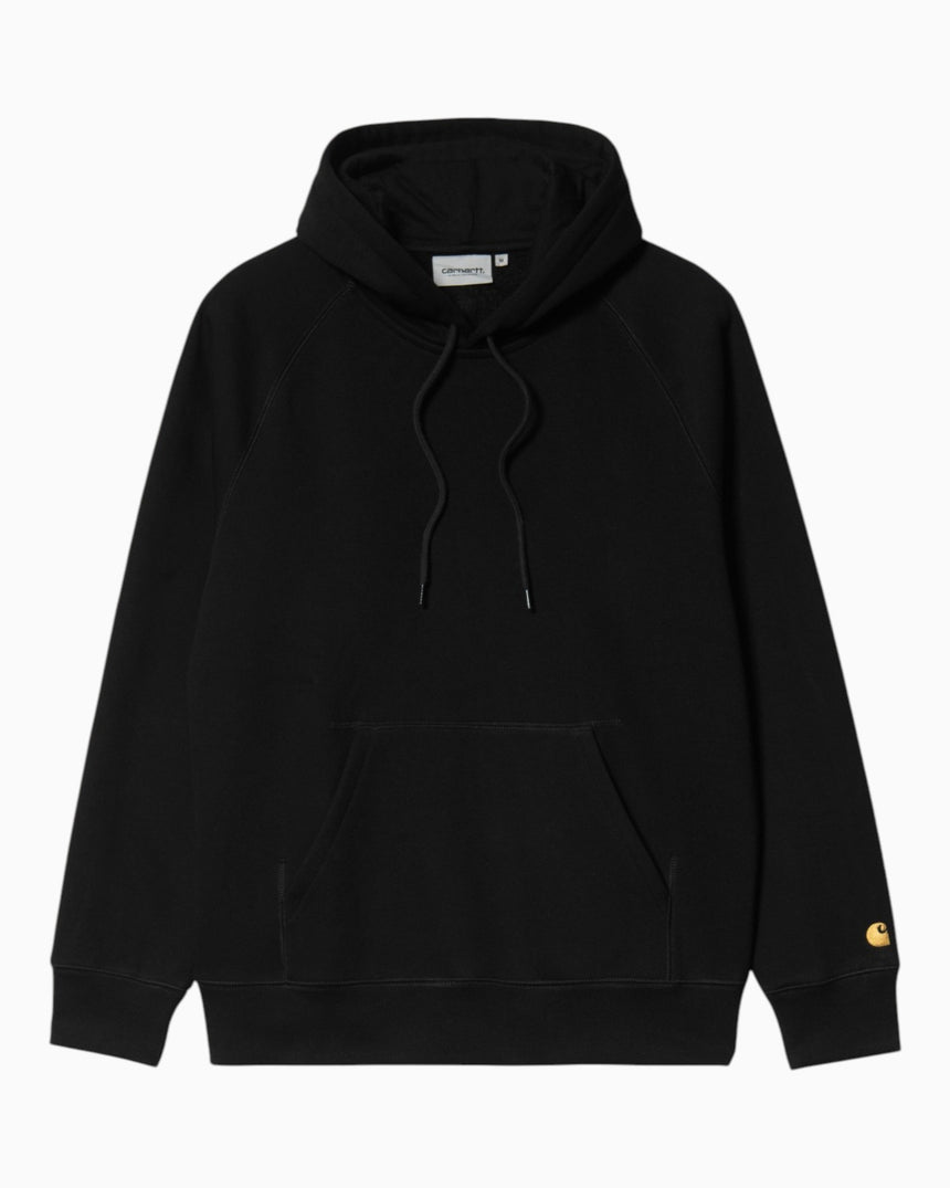 Carhartt WIP Hooded Chase Erkek Sweatshirt Black/Gold