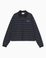 Carhartt WIP L/S Mabel Kadın Polo T-Shirt Mabel Stripe / Dark Navy