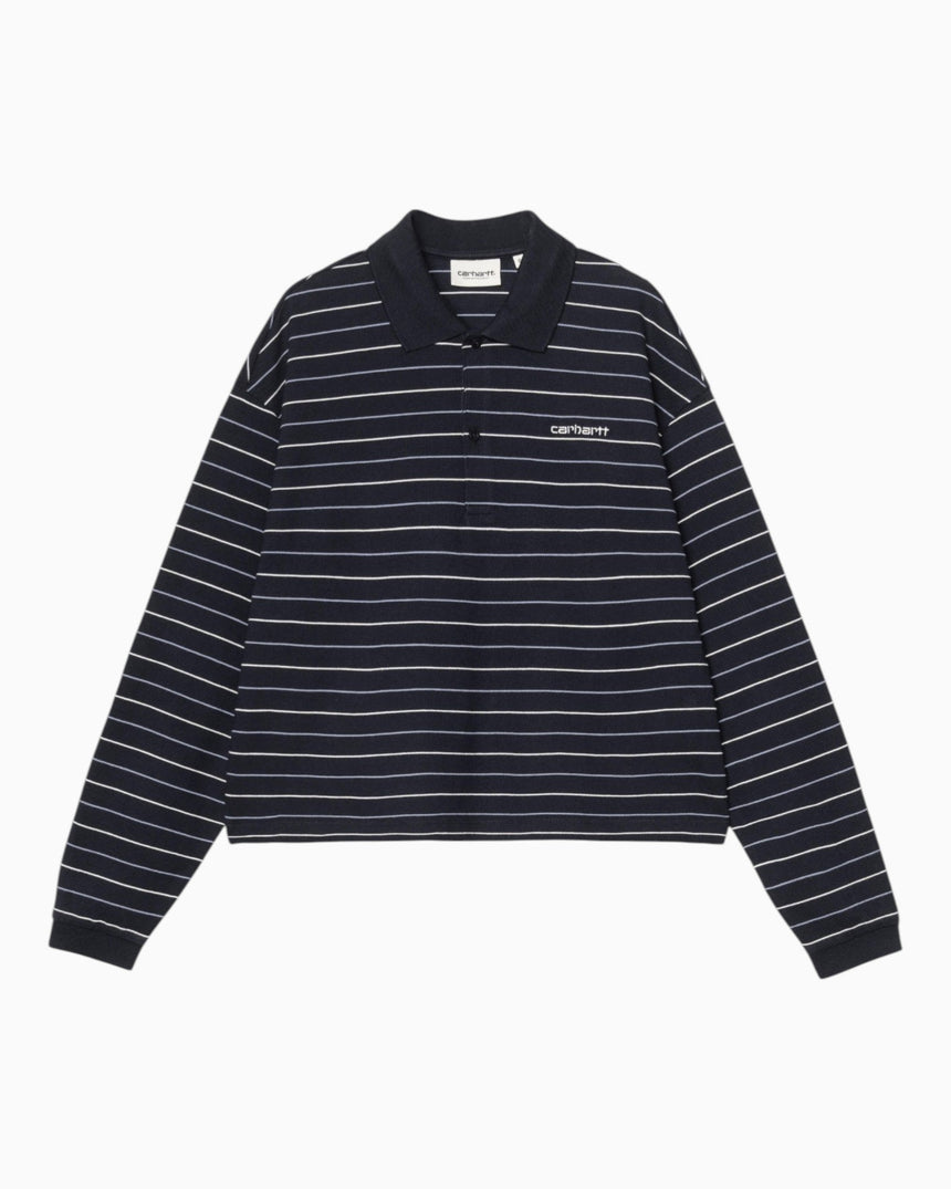 Carhartt WIP L/S Mabel Kadın Polo T-Shirt Mabel Stripe / Dark Navy