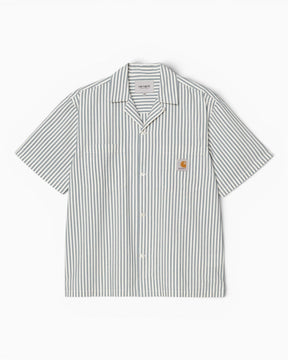 Carhartt WIP S/S Leavel Erkek Gömlek Leavel Stripe/Blue River/Wax