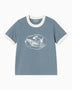 Carhartt WIP S/S Reminiscing Ringer Kadın T-Shirt Velvet Blue / Heavy stone wash