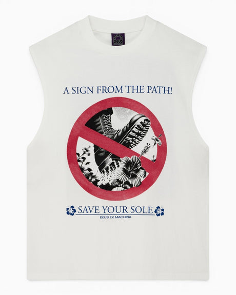 Deus Ex Machina Save Your Sole Muscle Erkek T-Shirt Vintage White