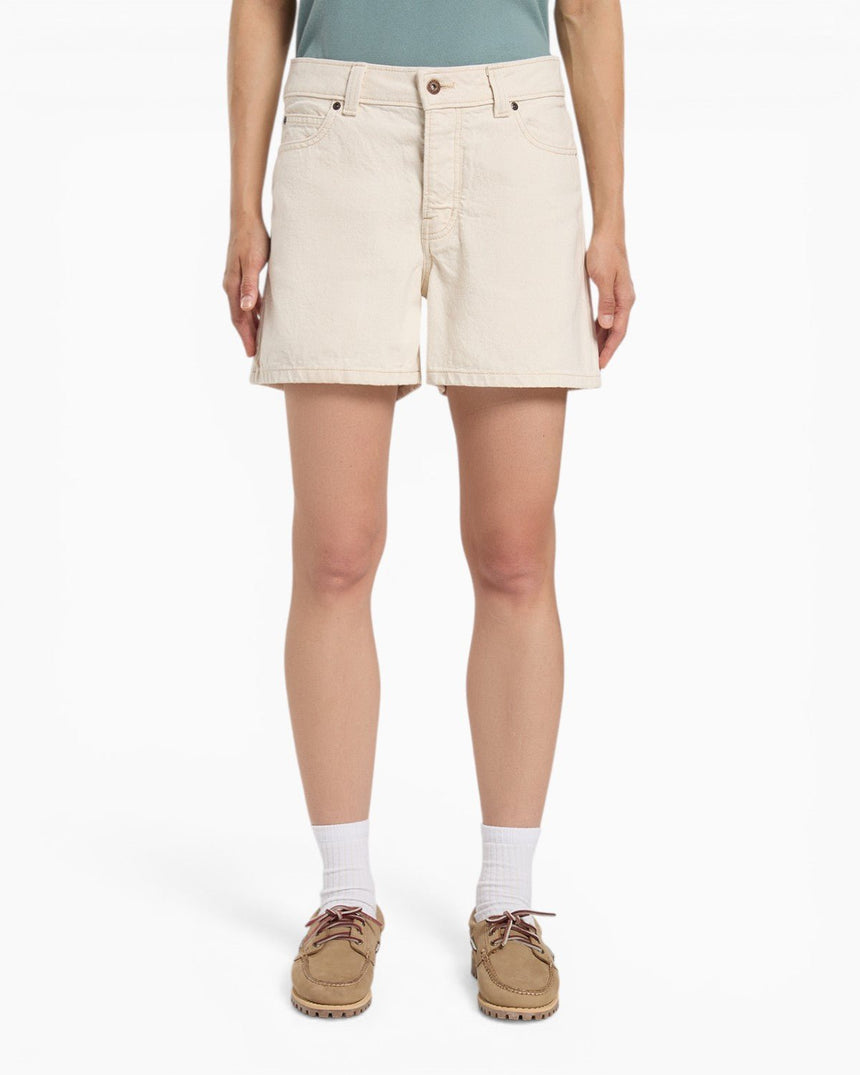 Dickies 984 5 Inch High Waist Jean Kadın Şort Ecru