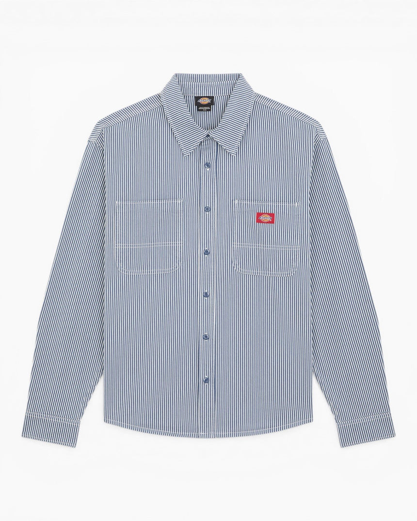 Dickies Hickory Work LS Erkek Gömlek Retro Indigo