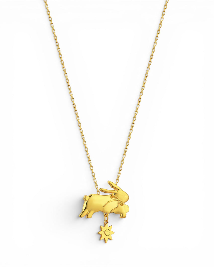 Esora Bunny Necklace - Gold Gold