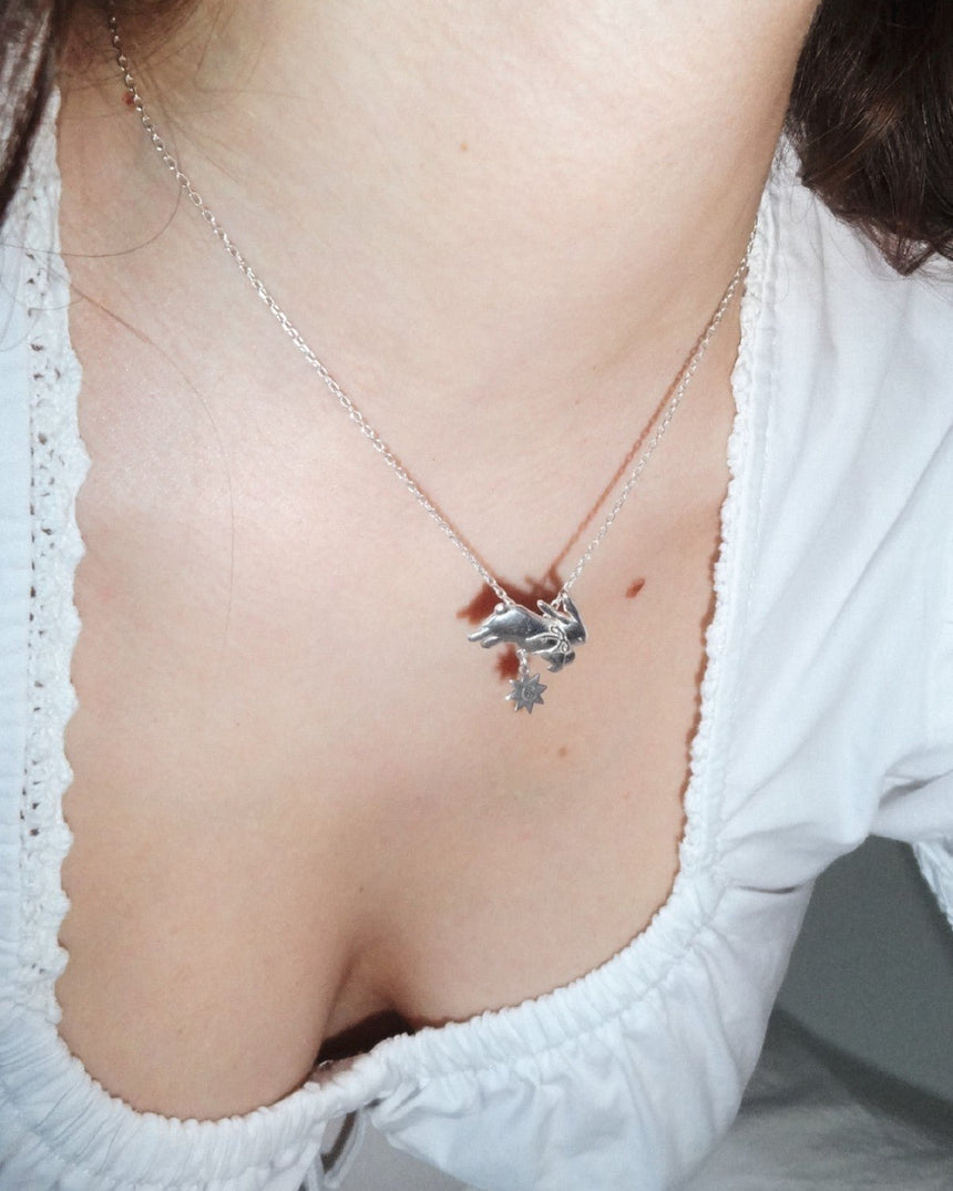 Esora Bunny Necklace - Silver
