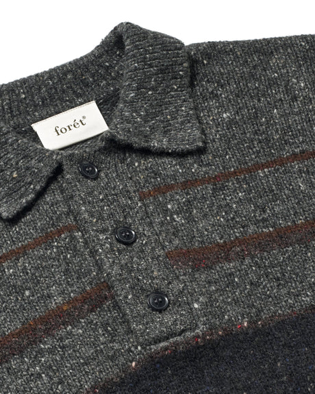 Forét Dawn Stripe Knit Polo Erkek Triko