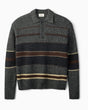 Forét Dawn Stripe Knit Polo Erkek Triko Grey Melange