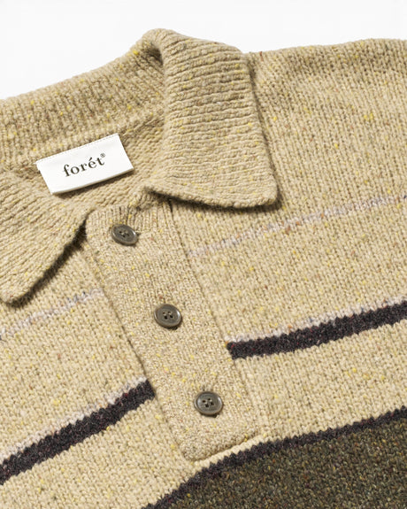 Forét Dawn Stripe Knit Polo Erkek Triko
