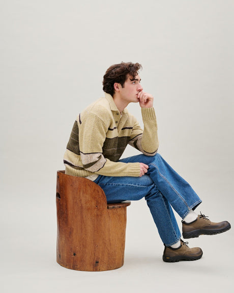 Forét Dawn Stripe Knit Polo Erkek Triko