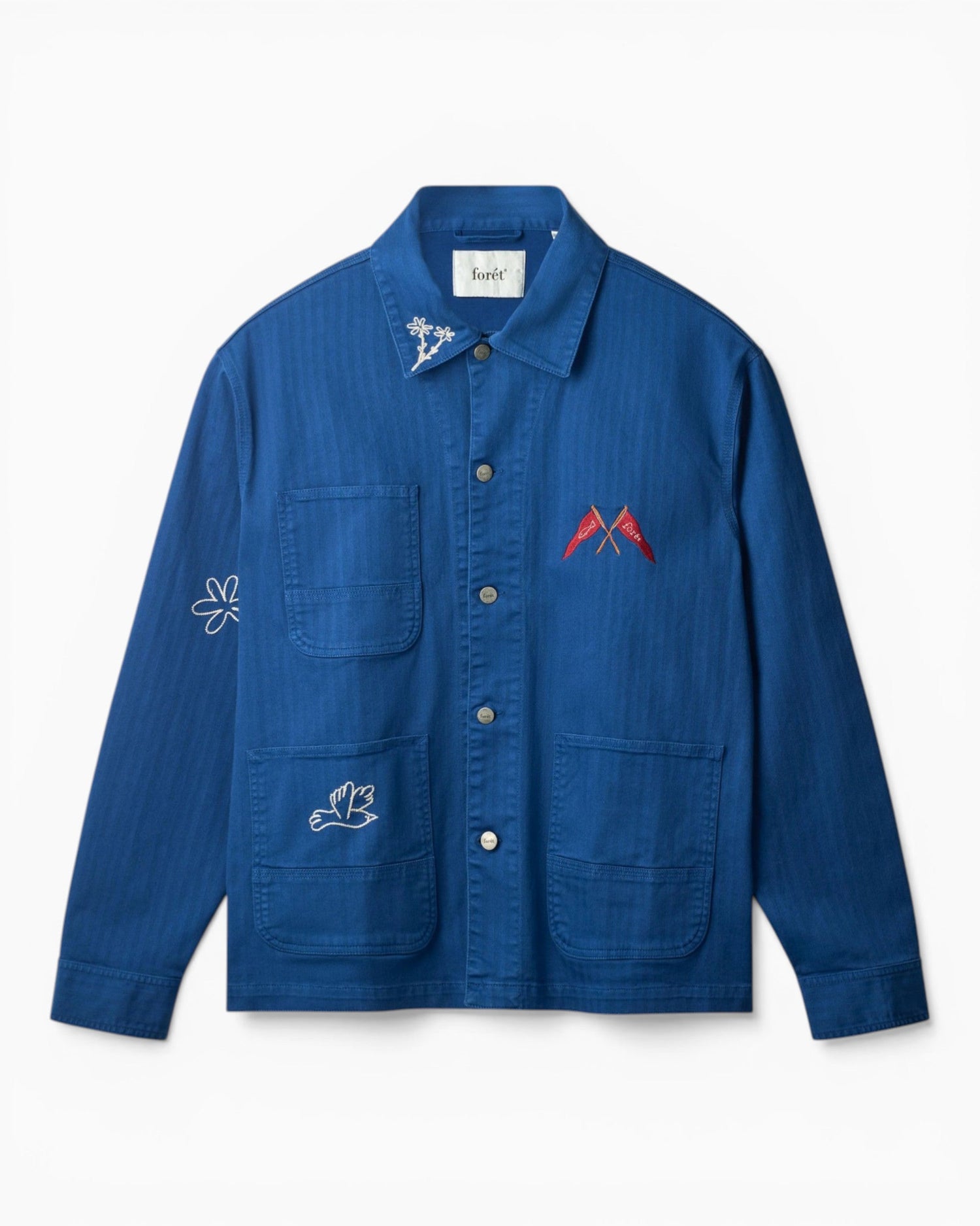 Forét Forager Embroidered Erkek Gömlek Ceket Heritage Blue