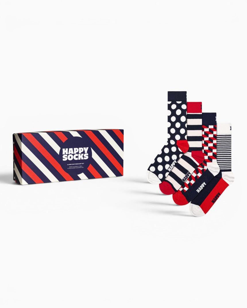 Happy Socks Classic Navy Gift Set 4 Pack Çorap