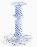HAY Design Flare Stripe Milk Candleholder Medium Blue