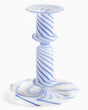 HAY Design Flare Stripe Milk Candleholder Medium Blue