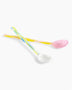HAY Design Glass Spoons Flat Set of 2 Light Pink/White