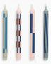 HAY Design Pattern Candle Set of 4 Light Pink/Blue