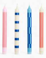 HAY Design Pattern Candle Set of 4 Pink/Red/Blue