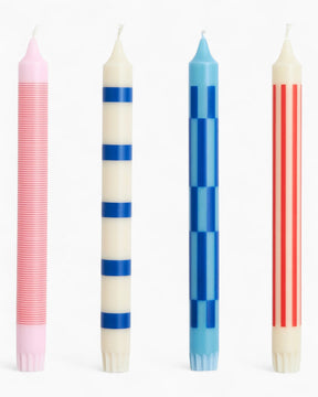 HAY Design Pattern Candle Set of 4 Pink/Red/Blue