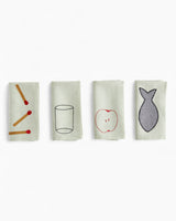 HAY Design Sobremesa Napkin White Set of 4 Green
