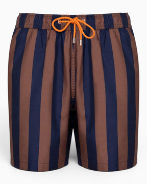 Heliophilia Italian Stripes Şort Mayo Brown/Navy