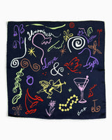 Lar Studio Love and Happiness 42 x 42 Bandana Blue
