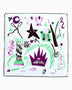 Lar Studio Queen of Hearts 52 x 52 Bandana White