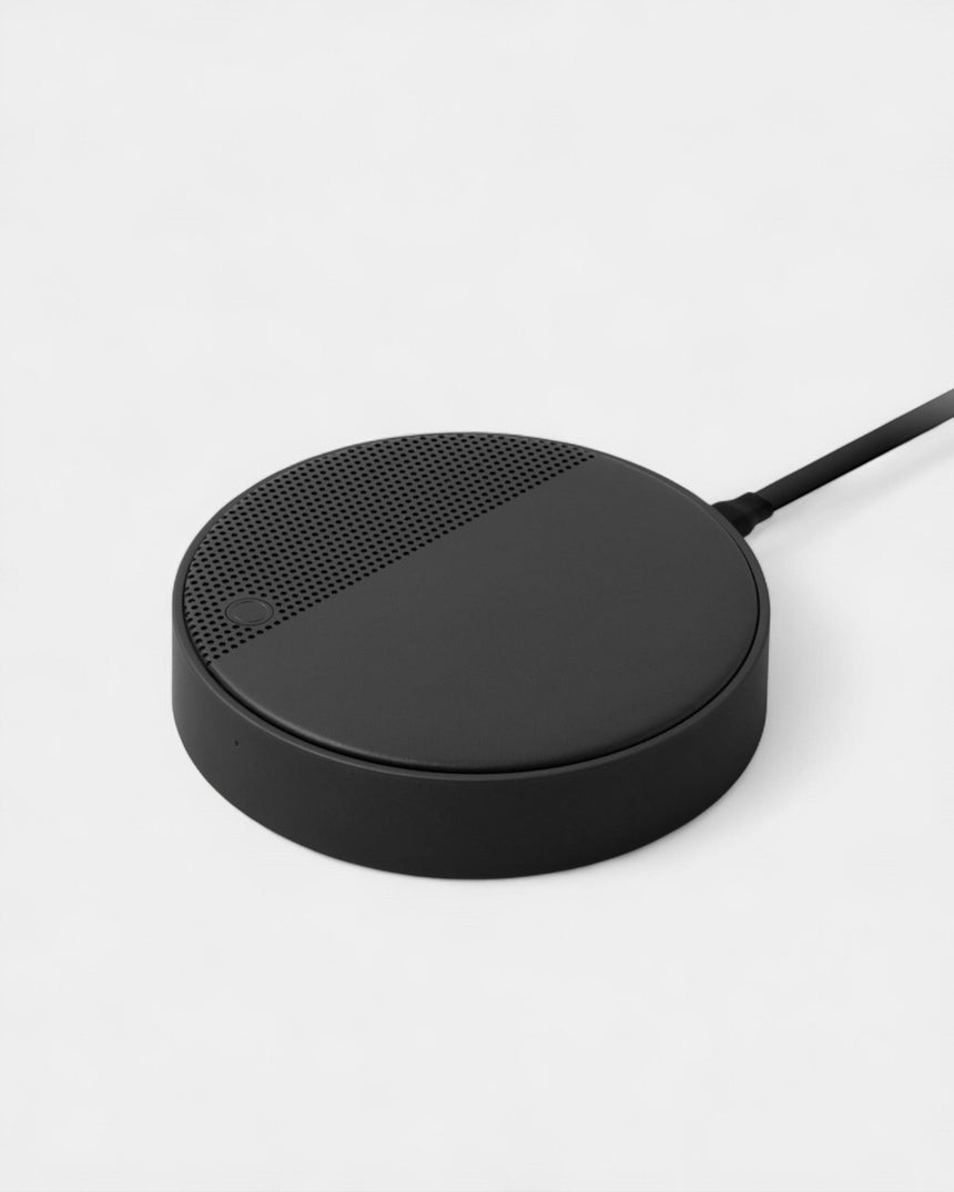 Lexon Oslo Energy Kablosuz Şarj Cihazı ve Bluetooth Hoparlör Siyah