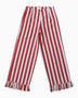 Mama in Love Frill Stripes Kadın Pantolon Krem/Kiremit