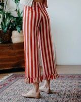 Mama in Love Frill Stripes Kadın Pantolon