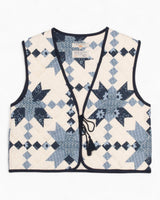Nudie Jeans Lill Quilted Cotton Kadın Yelek Offwhite/Blue