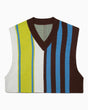 PEMY Forest V Yaka Süveter Brown/Blue/Yellow