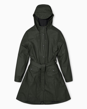 Rains Curve Long Jacket Green