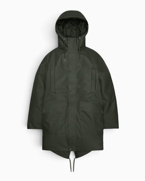 Rains Nome Long Parka Green