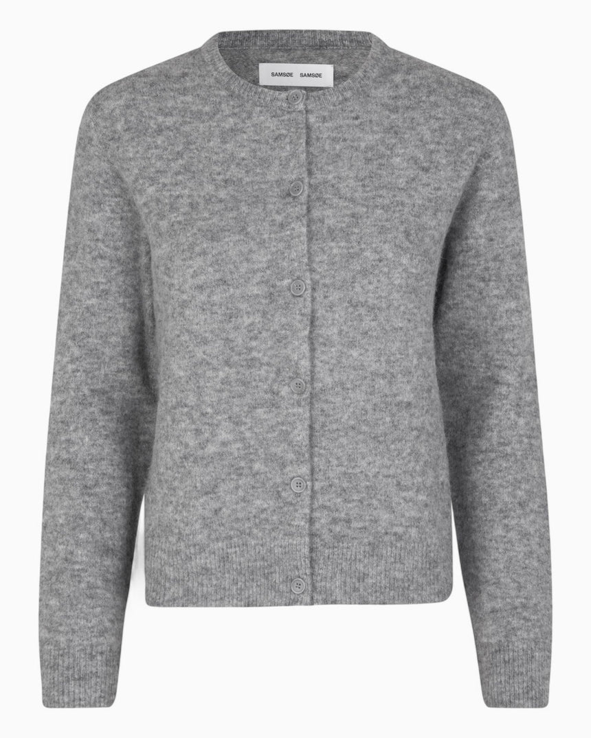 Samsøe Samsøe Nor Short Cardigan Kadın Hırka Grey Mel.