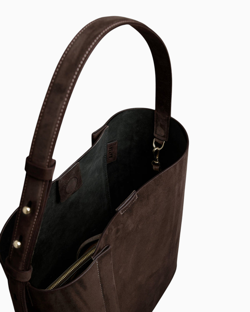 SAYÉS Large Tote Plissé Suede Kadın Omuz Çantası