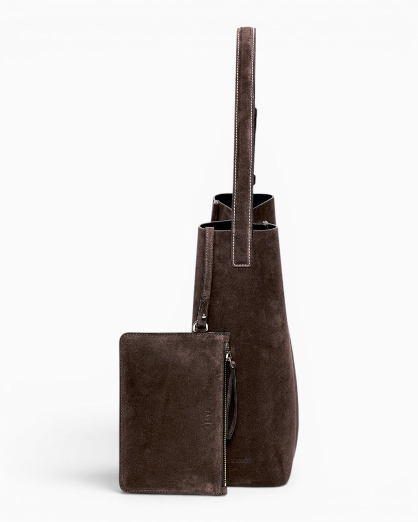 SAYÉS Large Tote Plissé Suede Kadın Omuz Çantası