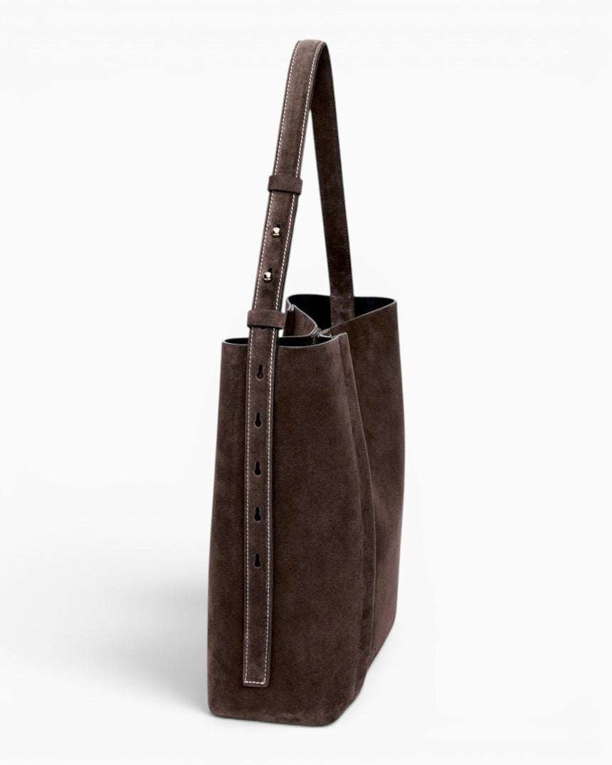SAYÉS Large Tote Plissé Suede Kadın Omuz Çantası