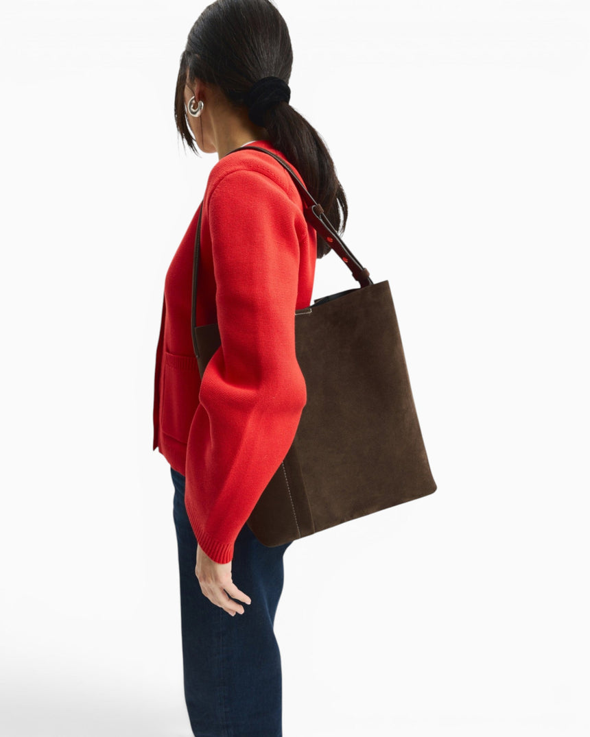 SAYÉS Large Tote Plissé Suede Kadın Omuz Çantası