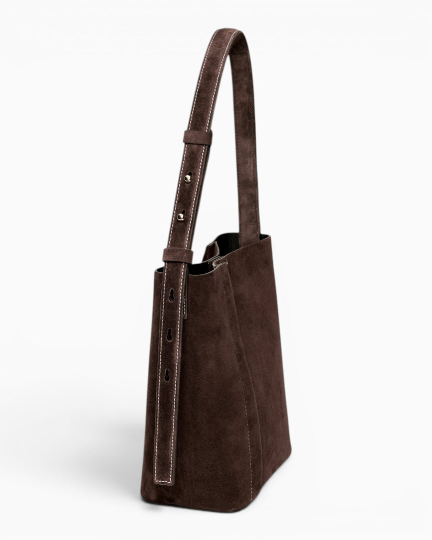 SAYÉS Medium Tote Plissé Suede Kadın Omuz Çantası