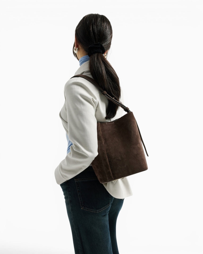SAYÉS Medium Tote Plissé Suede Kadın Omuz Çantası