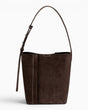 SAYÉS Medium Tote Plissé Suede Kadın Omuz Çantası Dark Brown