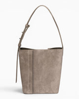 SAYÉS Medium Tote Plissé Suede Kadın Omuz Çantası Sand Beige