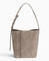 SAYÉS Medium Tote Plissé Suede Kadın Omuz Çantası Sand Beige