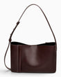 SAYÉS Small Tote Plissé Deri Kadın Omuz Çantası Burgundy