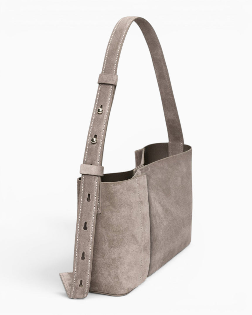 SAYÉS Small Tote Plissé Suede Kadın Omuz Çantası
